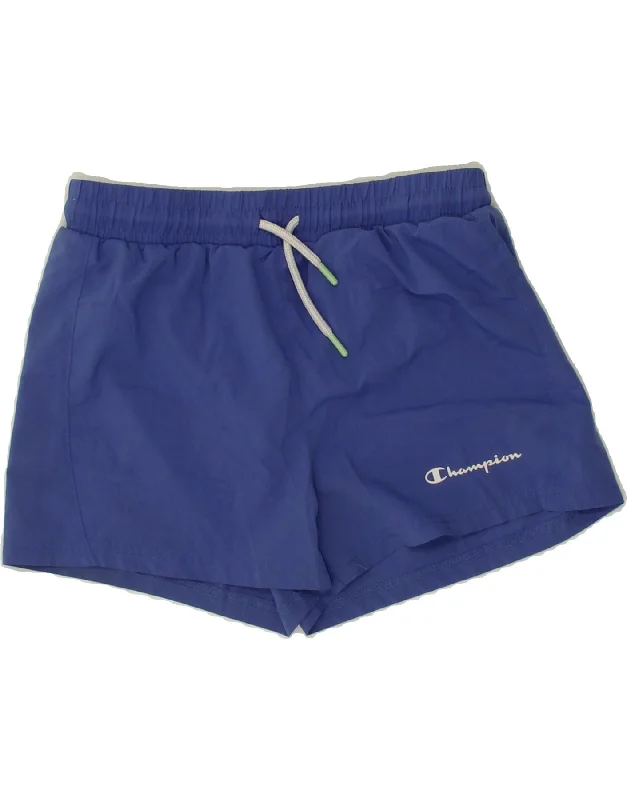 CHAMPION Boys Sport Shorts 14-15 Years Blue Polyester