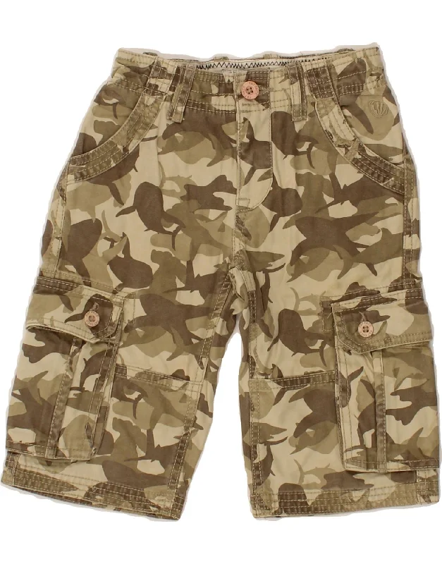 FAT FACE Boys Cargo Shorts 6-7 Years W24  Beige Camouflage Cotton