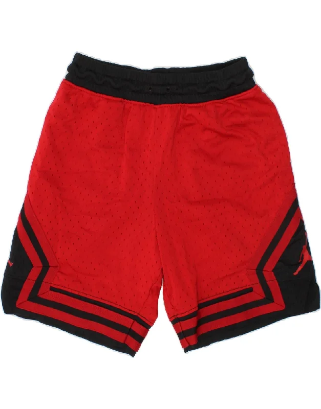 JORDAN Boys Graphic Sport Shorts 8-9 Years Small Red Polyester