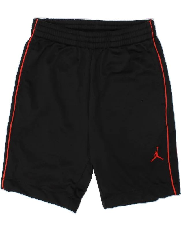 JORDAN Boys Sport Shorts 10-11 Years Medium Black Polyester