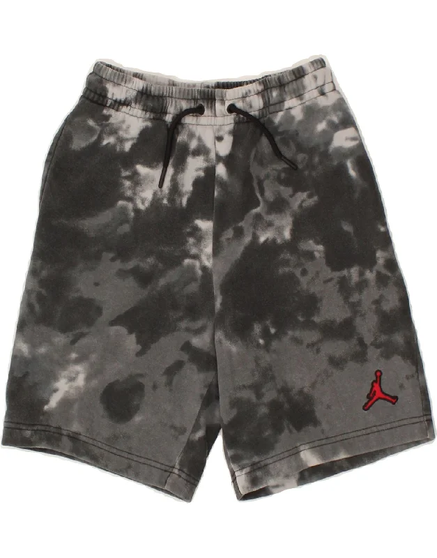 JORDAN Boys Sport Shorts 10-11 Years Medium Grey Tie Dye Cotton