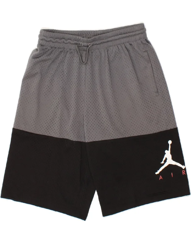 JORDAN Boys Sport Shorts 12-13 Years Large  Grey Colourblock Polyester