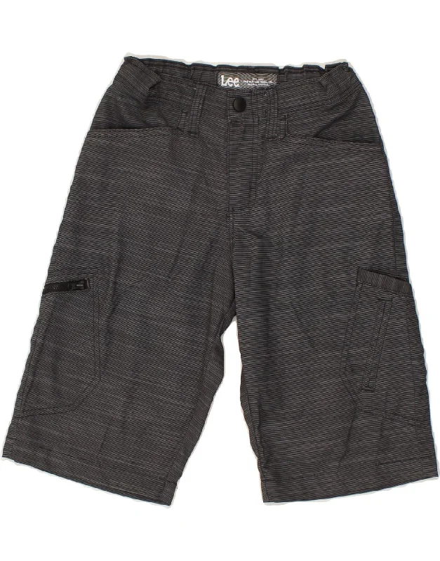 LEE Boys Cargo Shorts 11-12 Years W26  Grey Pinstripe Polyester