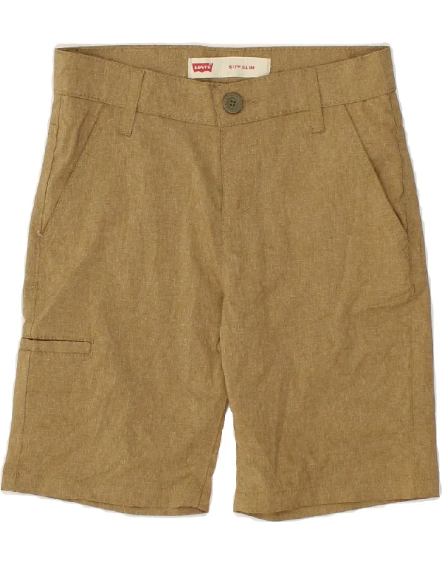 LEVI'S Boys 511 Slim Cargo Shorts 9-10 Years W25 Beige Polyester