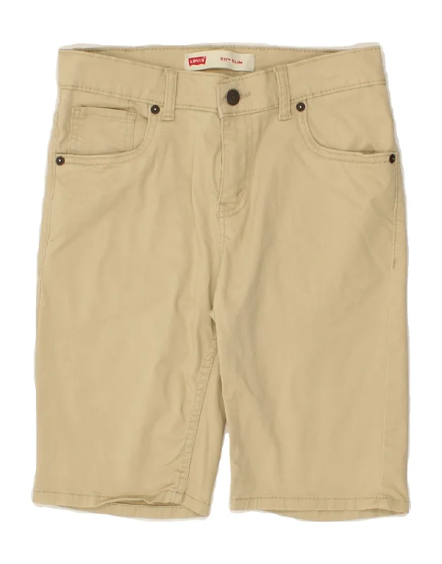 LEVI'S Boys 511 Slim Casual Shorts 13-14 Years W27  Beige Cotton