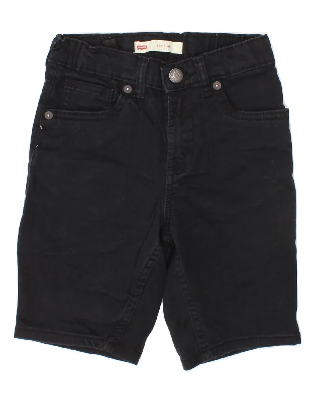 LEVI'S Boys 511 Slim Denim Shorts 5-6 Years W22 Black Cotton