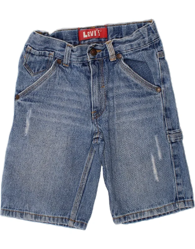 LEVI'S Boys Cargo Denim Shorts 5-6 Years W22  Blue Ramie