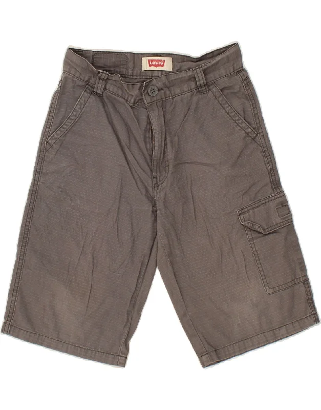 LEVI'S Boys Cargo Shorts 15-16 Years W28 Grey Striped