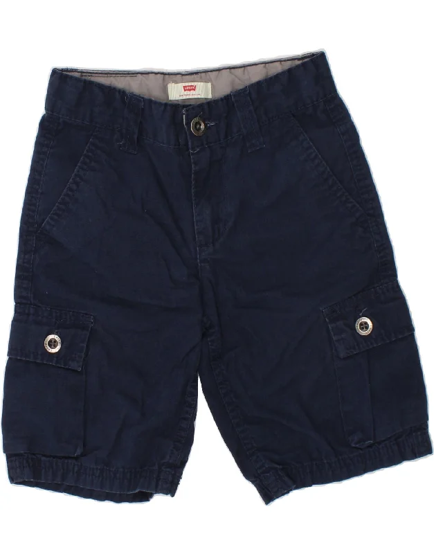 LEVI'S Boys Cargo Shorts 4-5 Years W22  Navy Blue Cotton