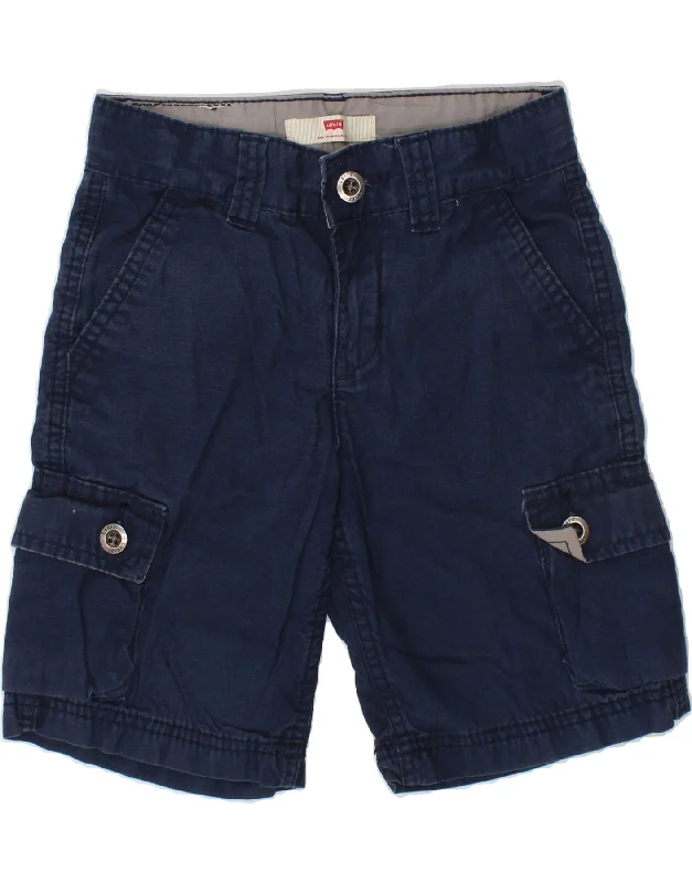 LEVI'S Boys Cargo Shorts 4-5 Years W22  Navy Blue Cotton