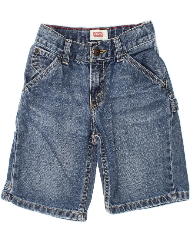 LEVI'S Boys Carpenter Denim Shorts 5-6 Years W22 Blue Cotton