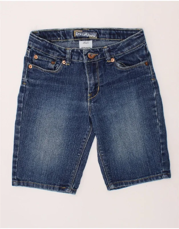 LEVI'S Boys Denim Shorts 9-10 Years W24 Blue Ramie