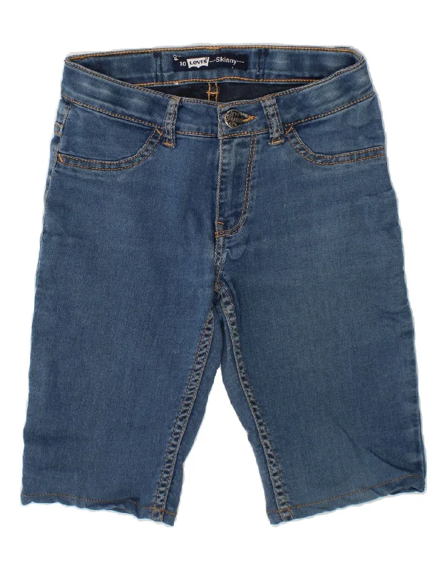 LEVI'S Boys Skinny Denim Shorts 9-10 Years W24  Blue Cotton