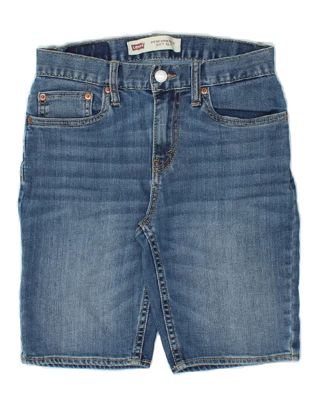 LEVI'S Boys Slim Denim Shorts 11-12 Years W26  Blue Cotton