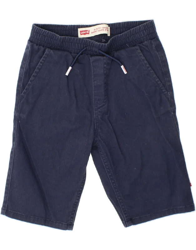 LEVI'S Boys Slim Fit Chino Shorts 5-6 Years Small W22  Navy Blue Cotton