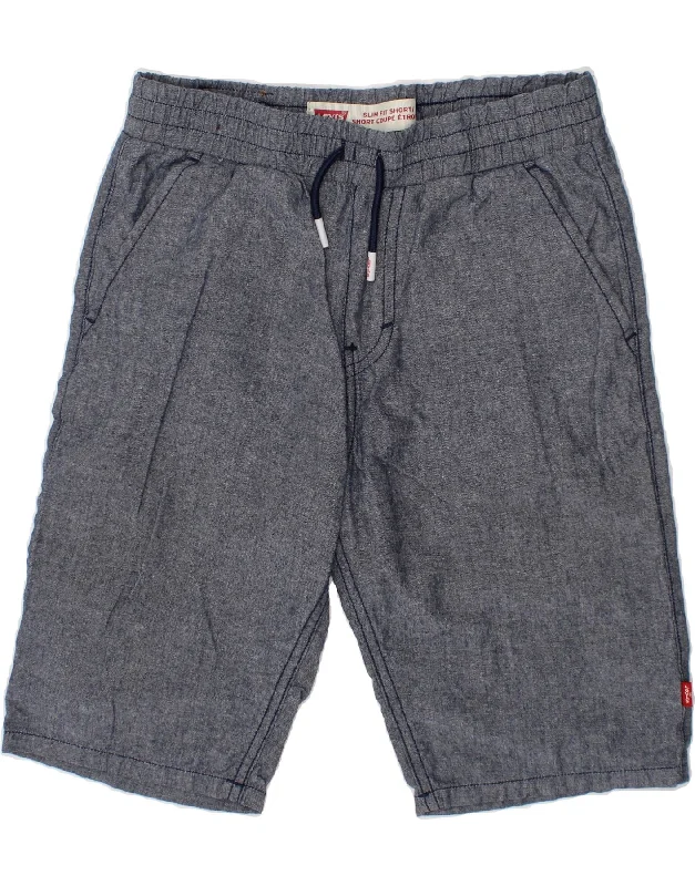 LEVI'S Boys Slim Fit Chino Shorts 7-8 Years Medium W23  Navy Blue Cotton