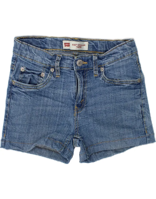 LEVI'S Girls 502 Regular Denim Shorts 9-10 Years W25  Blue Cotton