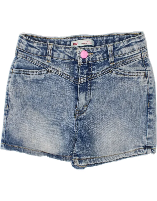 LEVI'S Girls Shorty Denim Shorts 9-10 Years W24  Blue Cotton