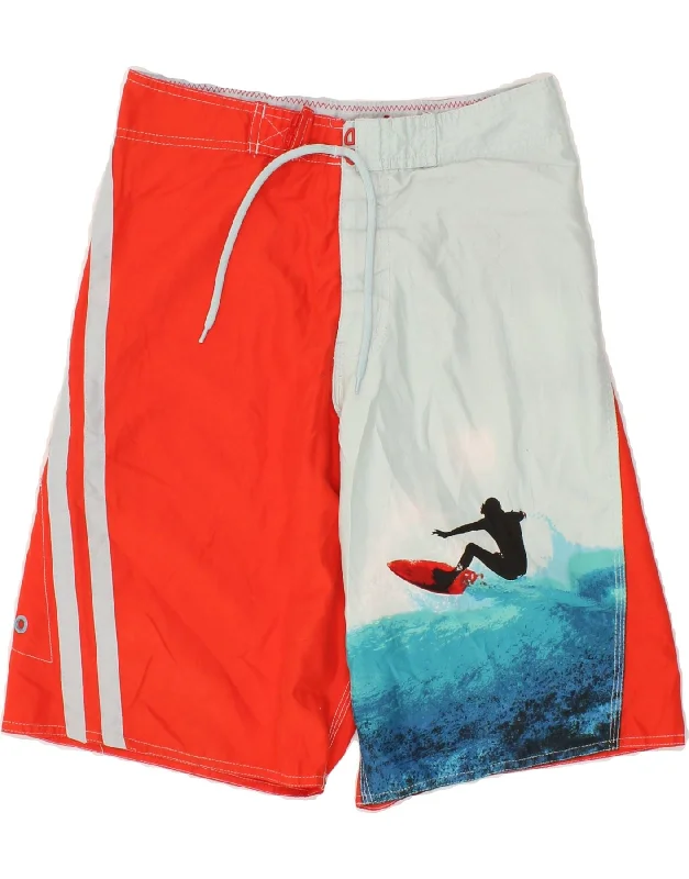 MOSSIMO Boys Graphic Swimming Shorts 15-16 Years XL Red Colourblock