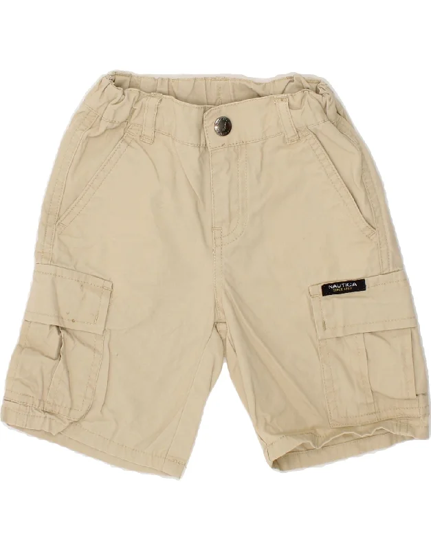 NAUTICA Baby Boys Cargo Shorts 18-24 Months W20 Beige Cotton