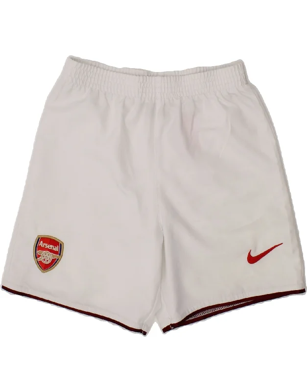 NIKE Boys Arsenal Sport Shorts 5-6 Years Medium White Polyester