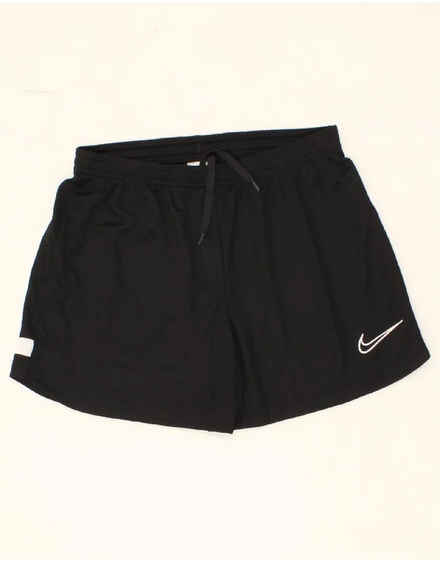 NIKE Boys Dri Fit Sport Shorts 11-12 Years XL Black Polyester