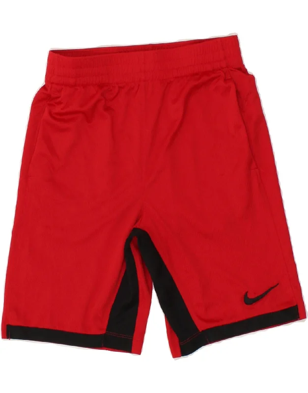 NIKE Boys Dri Fit Standard Fit Sport Shorts 12-13 Years Large  Red