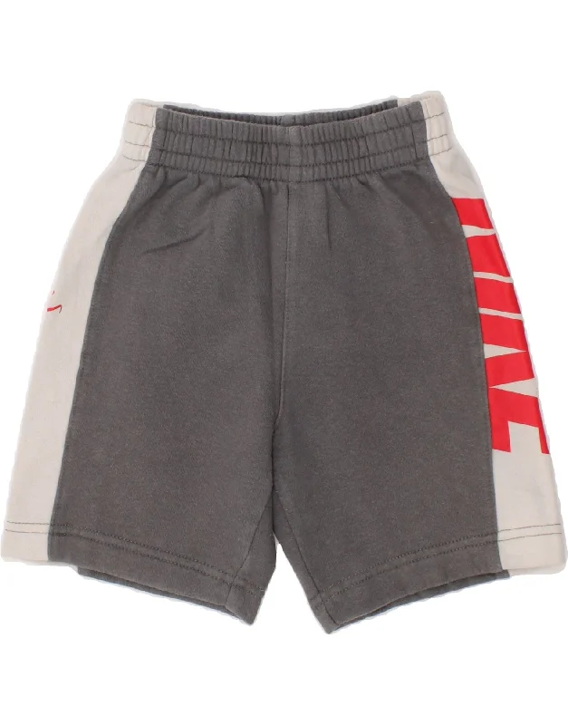 NIKE Boys Graphic Sport Shorts 3-4 Years Grey Colourblock