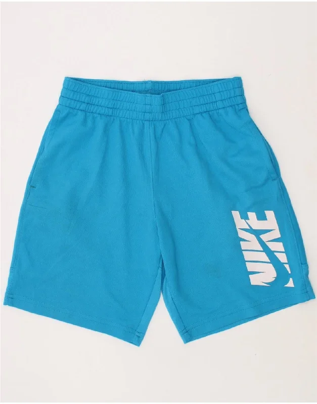 NIKE Boys Graphic Sport Shorts 7-8 Years Small Blue Polyester