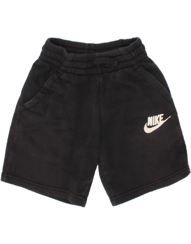 NIKE Boys Graphic Sport Shorts 7-8 Years XS Black Cotton