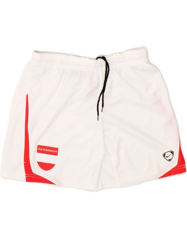 NIKE Boys Sport Shorts 12-13 Years Large  White Colourblock Polyester