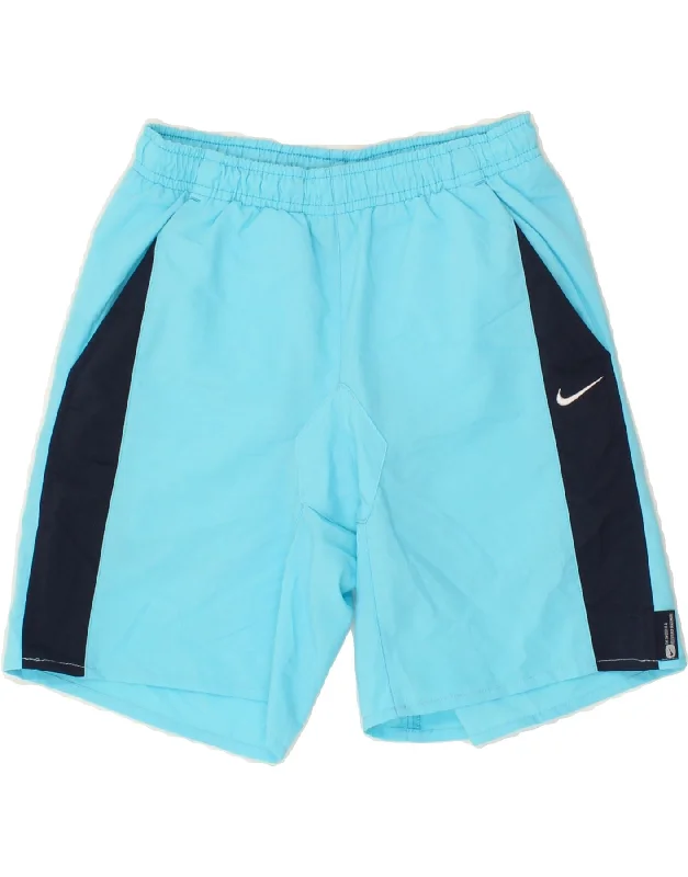 NIKE Boys Sport Shorts 9-10 Years Small Blue Colourblock Polyester