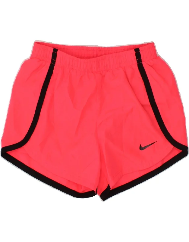 NIKE Girls Dri Fit Sport Shorts 3-4 Years XS Pink Polyester