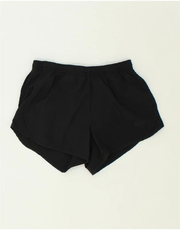 NIKE Girls Dri Fit Sport Shorts 6-7 Years Small Black Polyester