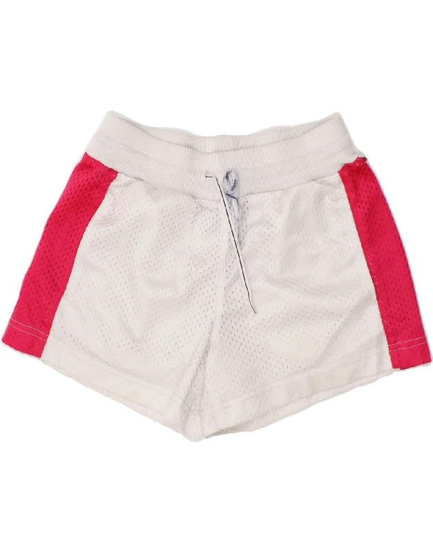 NIKE Girls Graphic Sport Shorts 7-8 Years Small White Colourblock