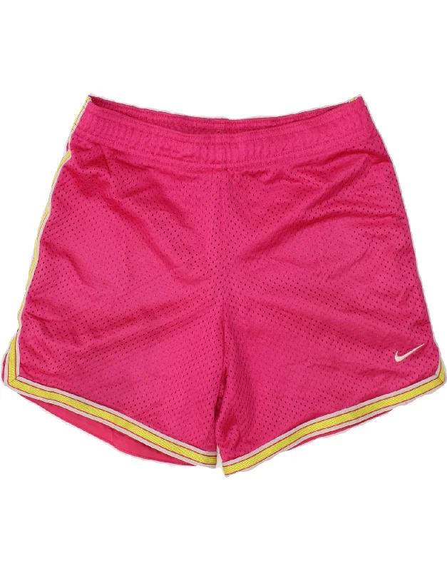 NIKE Girls Sport Shorts 10-11 Years Medium Pink Polyester