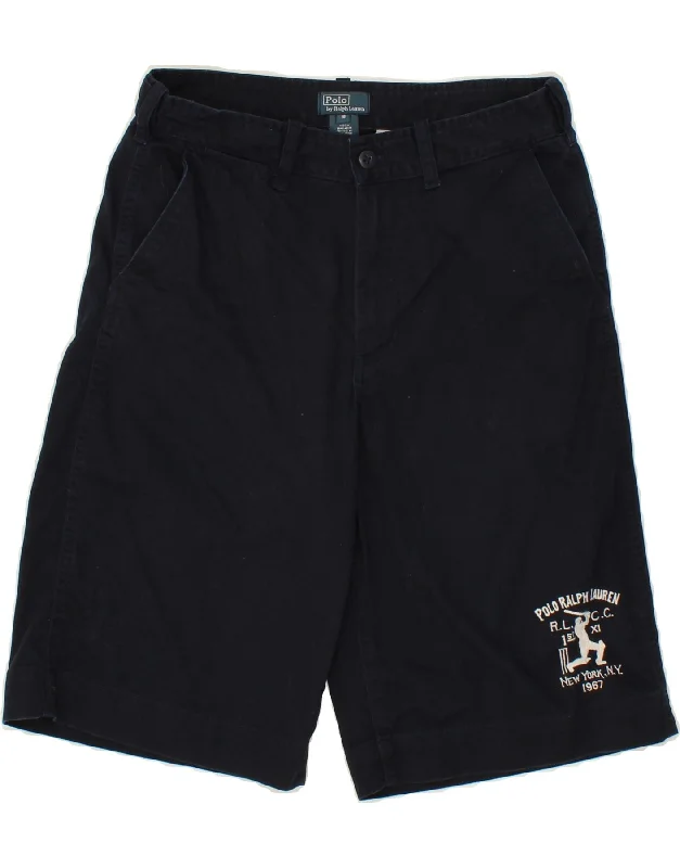 POLO RALPH LAUREN Boys Graphic Chino Shorts 15-16 Years W30  Navy Blue