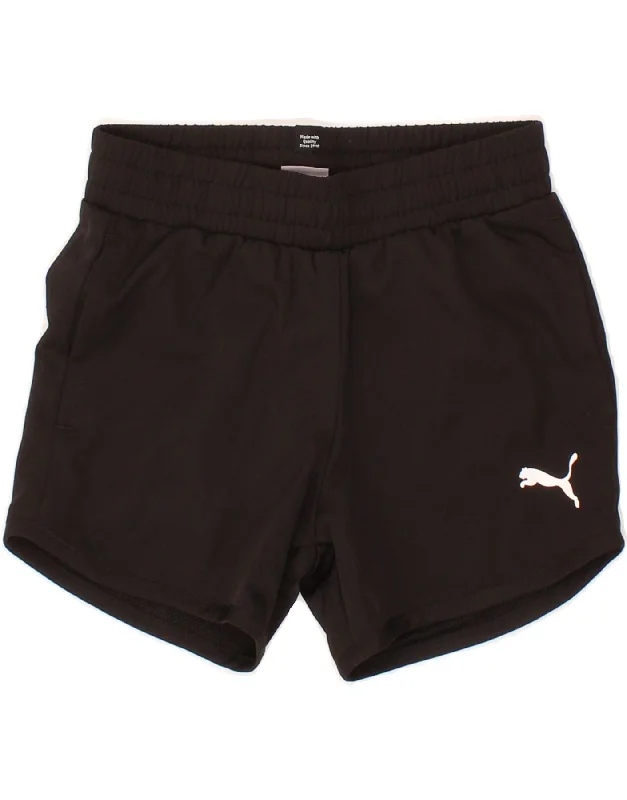 PUMA Boys Graphic Sport Shorts 7-8 Years Black Polyester