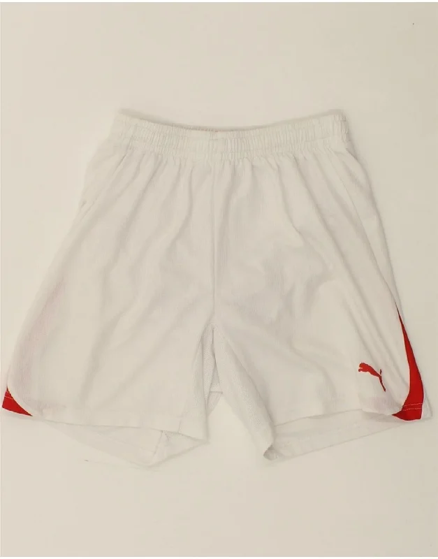 PUMA Boys Sport Shorts 13-14 Years White Colourblock