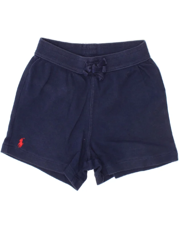 RALPH LAUREN Boys Sport Shorts 4-5 Years Navy Blue Cotton