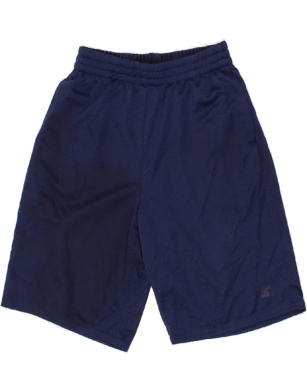 STARTER Boys Sport Shorts 10-11 Years Large  Navy Blue Polyester