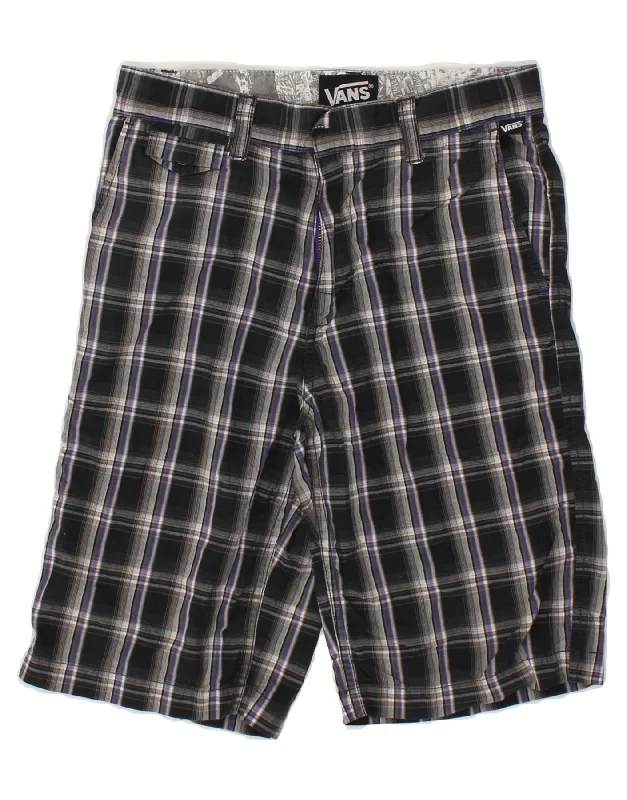 VANS Boys Chino Shorts 13-14 Years W28  Grey Check Cotton