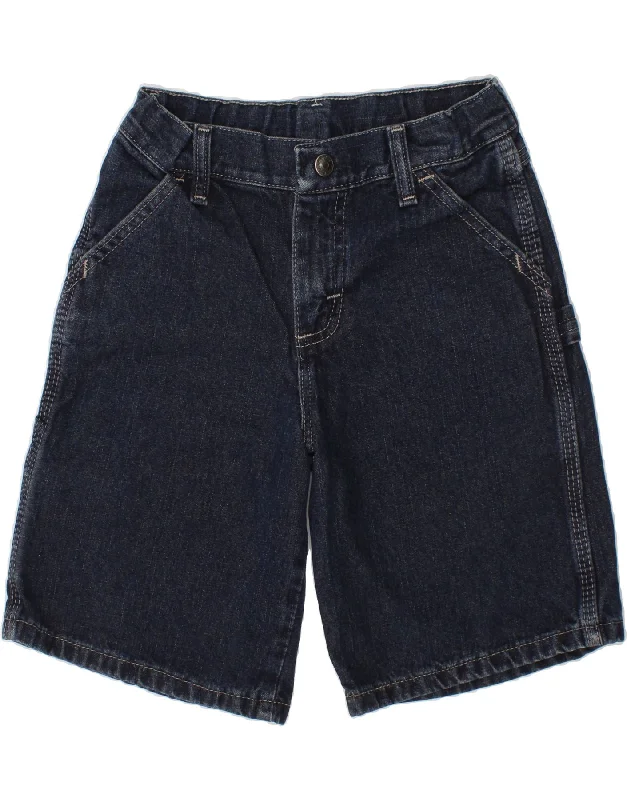 WRANGLER Boys Cargo Denim Shorts 6-7 Years W22  Navy Blue Cotton