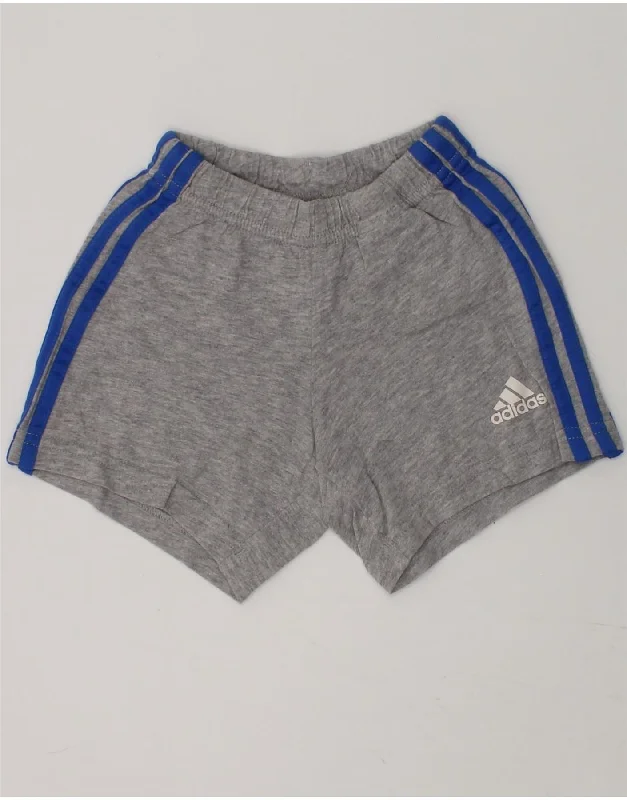 ADIDAS Baby Boys Sport Shorts 6-9 Months Grey Cotton