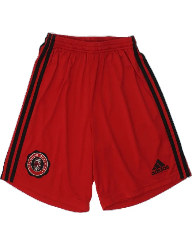 ADIDAS Boys AC Milan Sport Shorts 13-14 Years Red Polyester