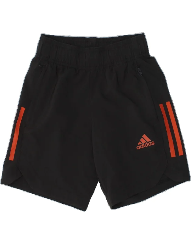 ADIDAS Boys Aeroready Graphic Sport Shorts 7-8 Years Grey