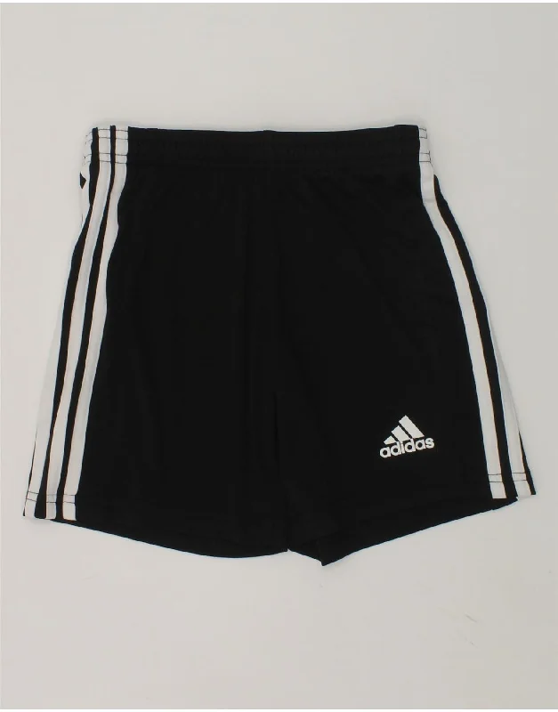 ADIDAS Boys Aeroready Sport Shorts 7-8 Years Black Polyester