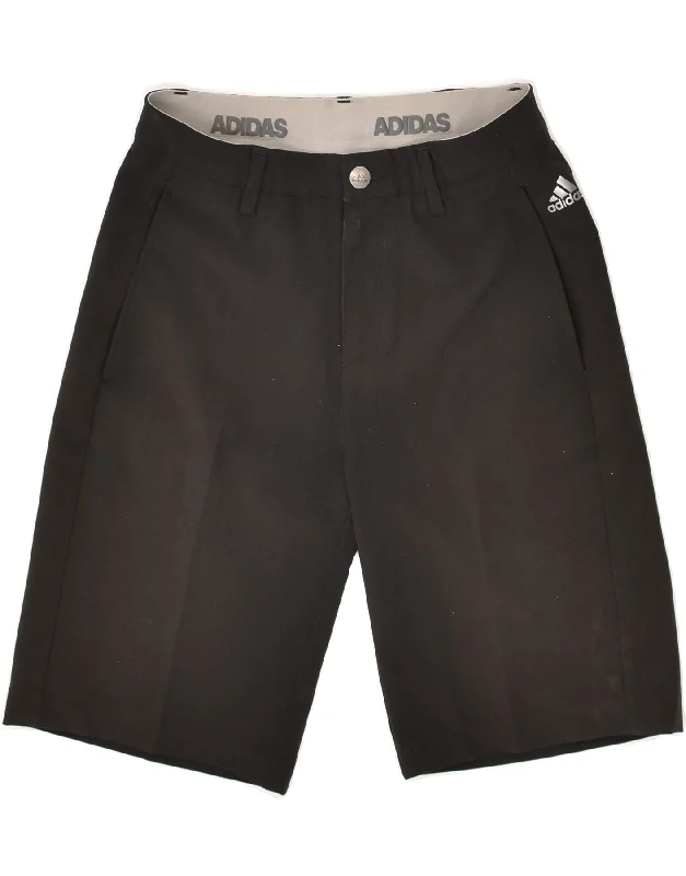 ADIDAS Boys Chino Shorts 11-12 Years W26  Black Polyester