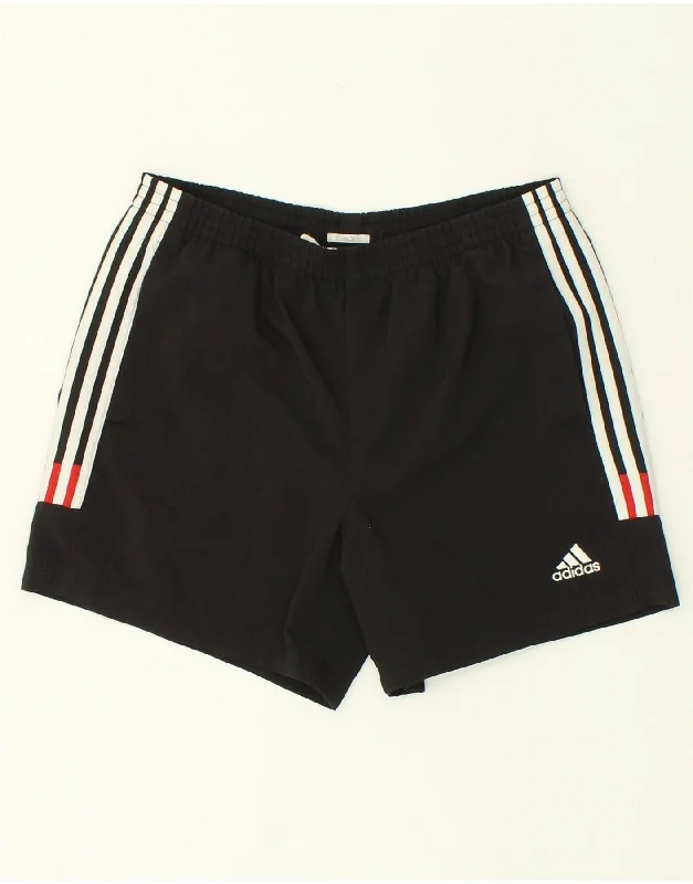 ADIDAS Boys Clima 365 Sport Shorts 15-16 Years Black Colourblock Polyester