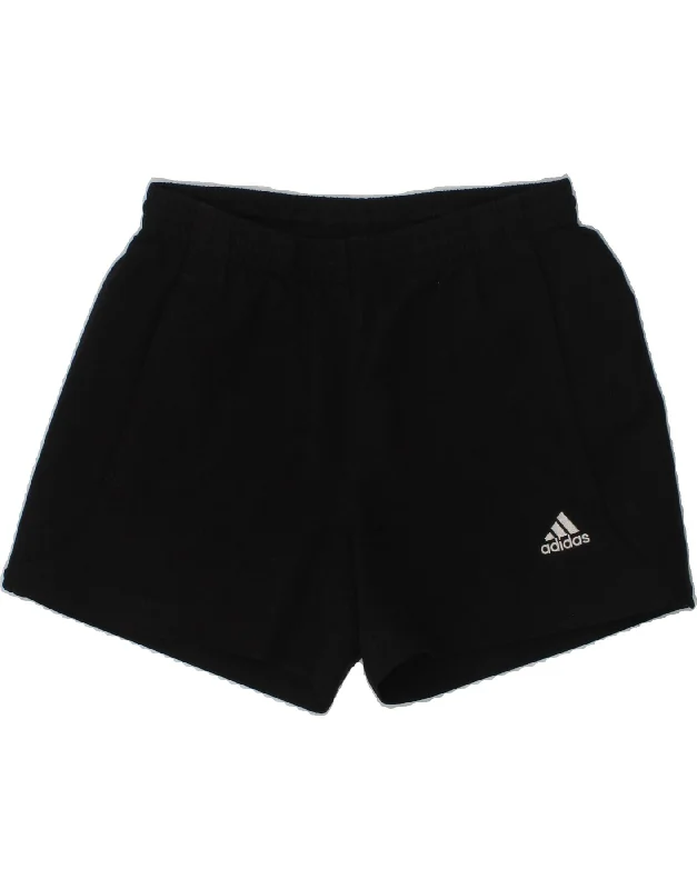 ADIDAS Boys Climalite Graphic Sport Shorts 9-10 Years Black Polyester